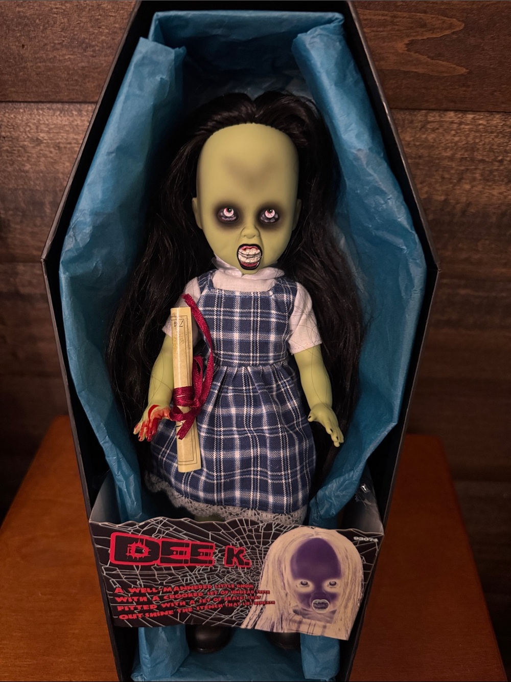 Dee K Living Dead Doll in Blue Plaid Dress - Collectible Kids Toy